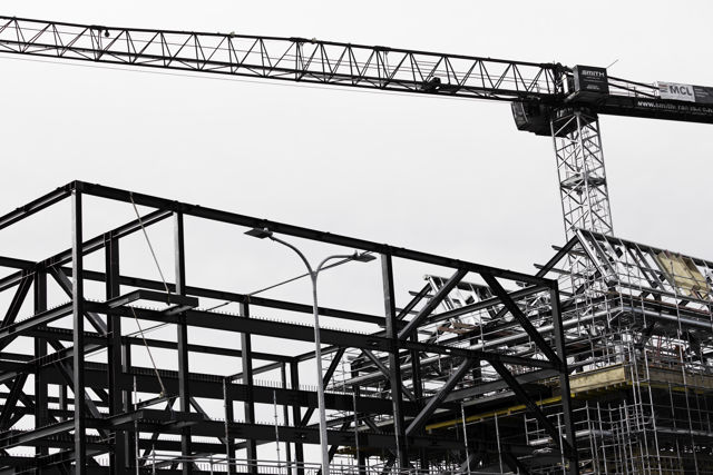 Construction Steel - A new steel framed building under construction in Ahuriri, Napier