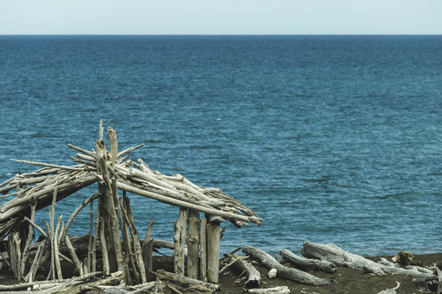 Beach House - A driftwood house on a beach near Nuhaka