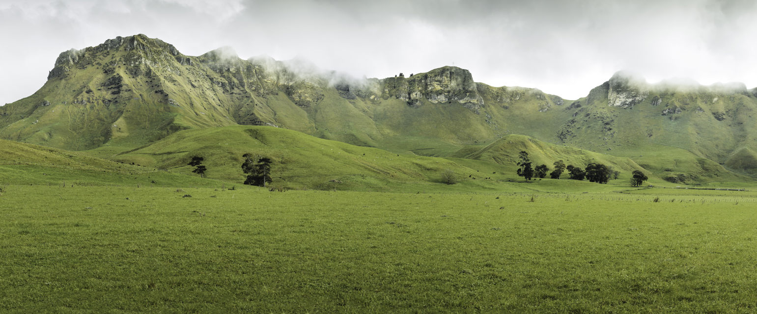 Misty Te Mata Range - Low cloud over Te Mata Peak and the range on a misty wet day