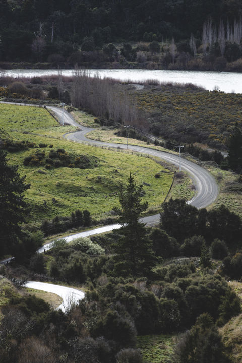 Country Road - A winding gravel road with the Mohaka River in the distance