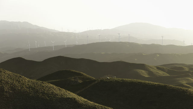 Makara Wind Farm - A hazy view of Makara Wind Farm near Wellington