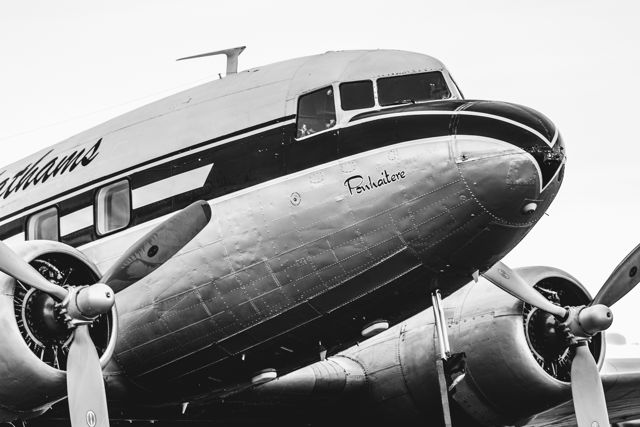 Ponhaitere DC-3 - Air Chathams DC-3 aircraft seen at Hawke's Bay Airport.