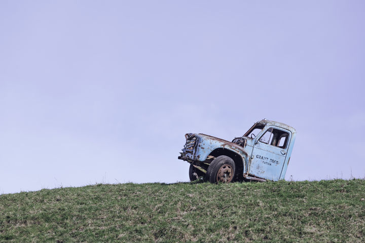 Over The Hill - An abandoned truck in a paddock