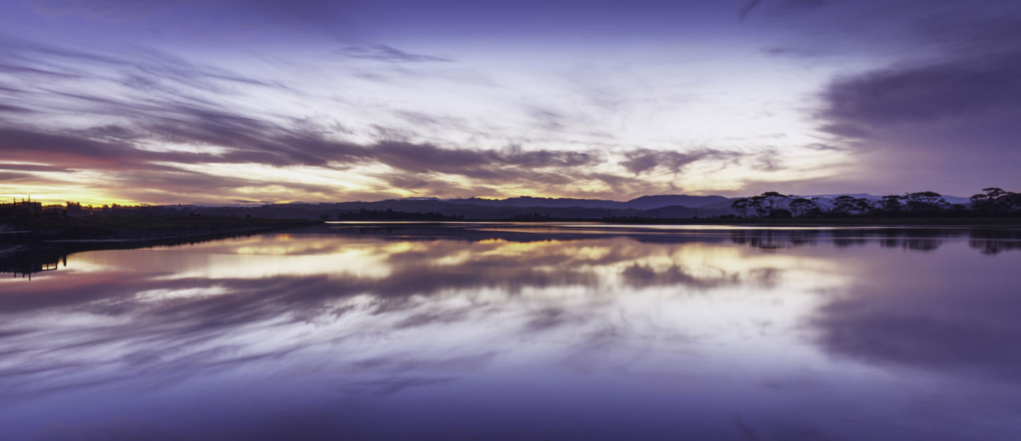 Spinal Ignition - Sunset reflections over Pandora Estuary, Napier, New Zealand.