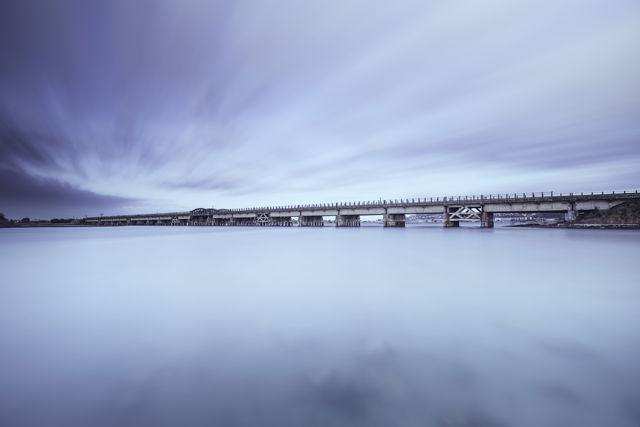 A Small Remembrance Of Something More Solid - The old railway bridge over Pandora Estuary, Napier, New Zealand