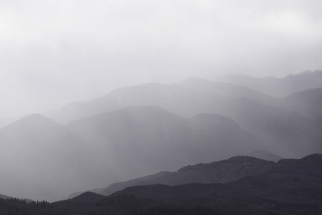 Inner Space III - Misty rain over the Maungaharuru Range foothills
