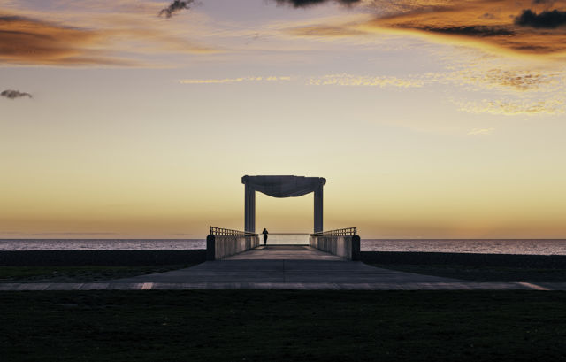 New Day - Watching Over the Pacific Ocean for Sunrise from the Napier Viewing Platform